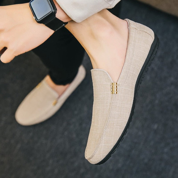 Erik - Beige lichtgewicht canvas Loafer