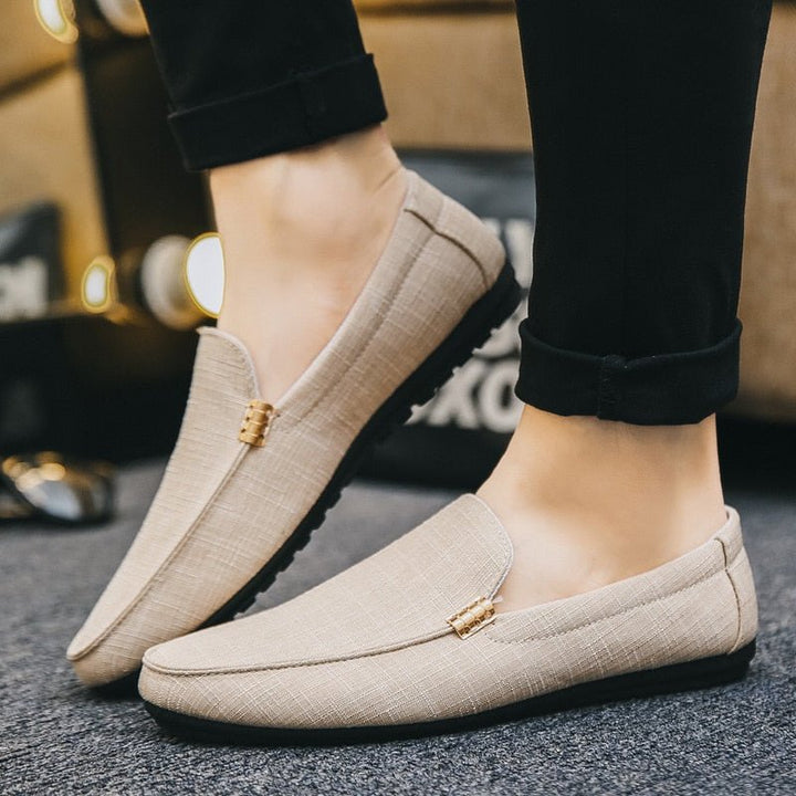 Erik - Beige lichtgewicht canvas Loafer