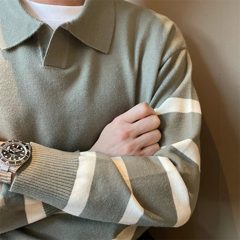 Ethan | Gestreepte Gebreide Trui