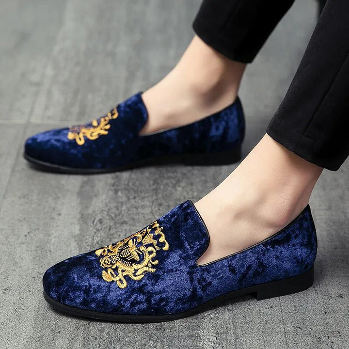 Oscar - Heren Loafer glanzend fluweelblauw