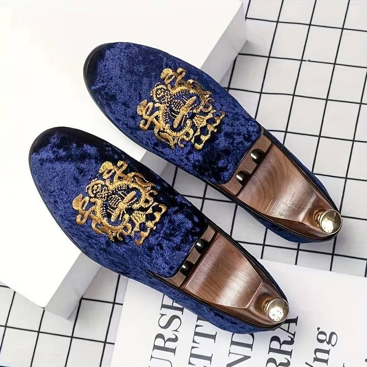 Oscar - Heren Loafer glanzend fluweelblauw